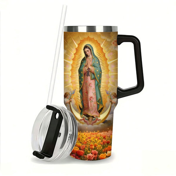 40oz Virgin Mary Insulated Car Tumbler | Catholic Gifts for Mom | Mother's Day Religious Gift