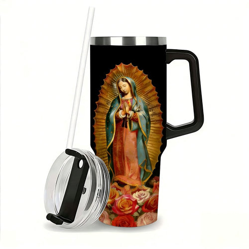 40oz Virgin Mary Insulated Car Tumbler | Catholic Gifts for Mom | Mother's Day Religious Gift